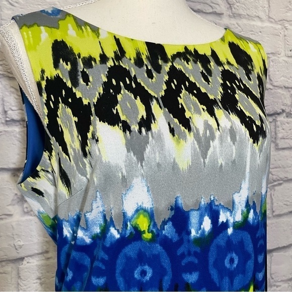 Frank Lyman Womens Geometric Multi Color Fitted Sheath Dress Size 10 - Picture 4 of 9